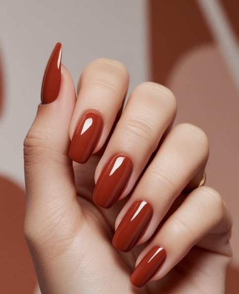Tendência de unhas tons terrosos alem dela