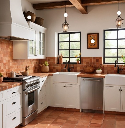Cozinha Azulejo Terracota Alem Dela